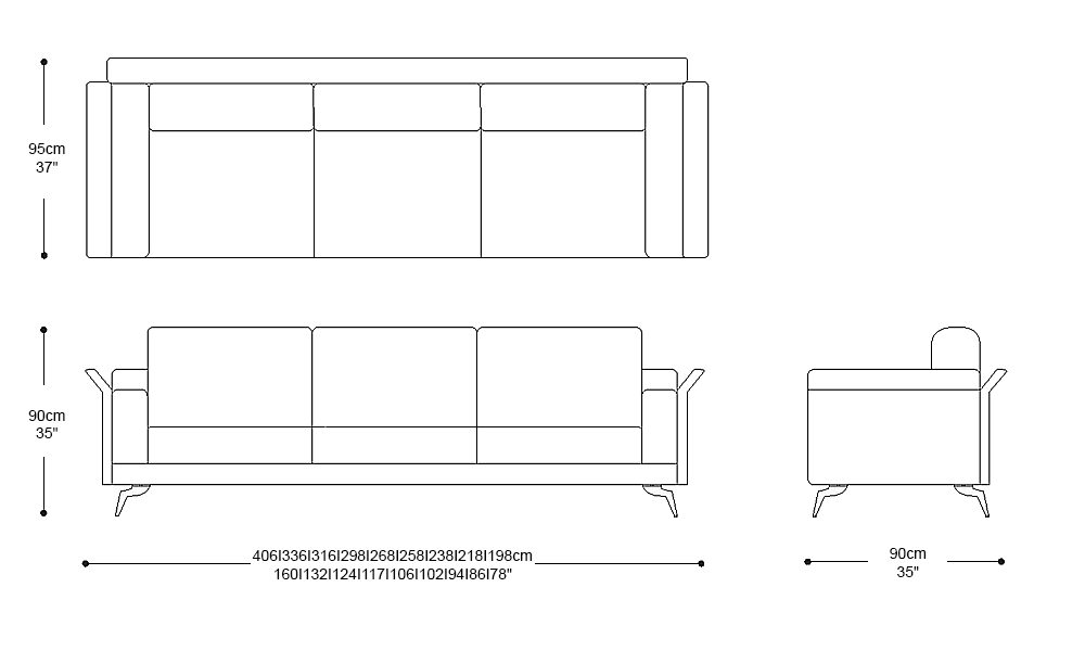 Image of the main dimensions of the product